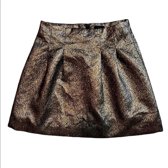 Vintage ✨ Metallic Gold Mini Skirt - Picture 1 of 7